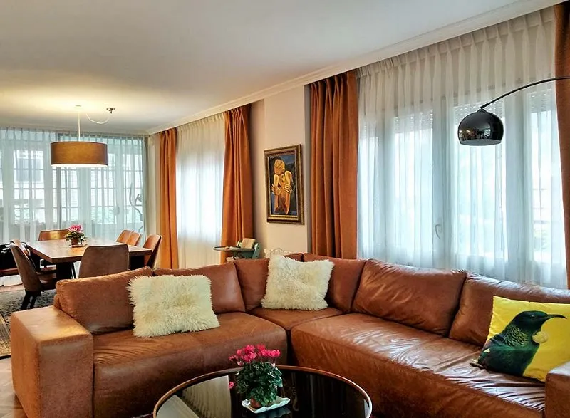 cortinas salon confetextil marron sofa 2