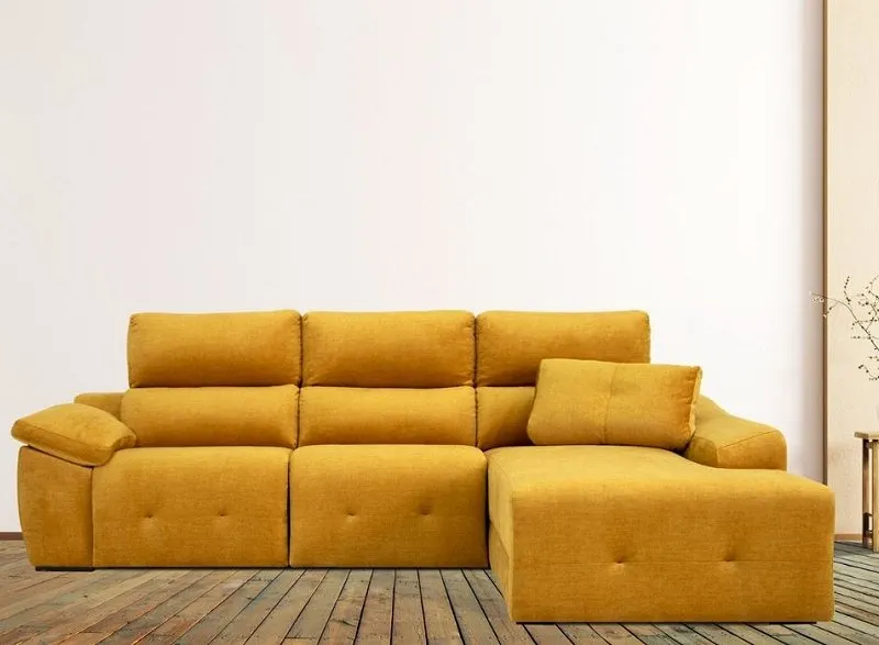 sofa amarillo tapizado confetextil