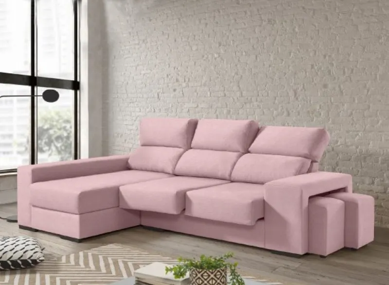 sofa rosa pastel tapizado confetextil