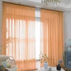 cortinas para salon translucidas naranja