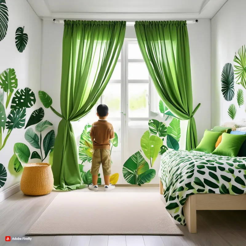 cortina infantil ambiente selva